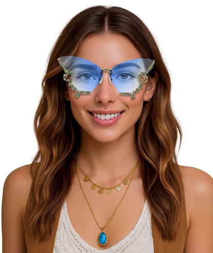 Gafas mariposa con pedreria
