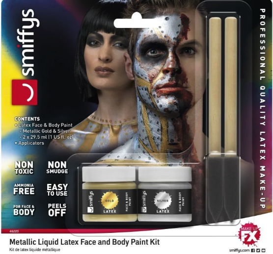 Maquillaje látex líiquido metálico