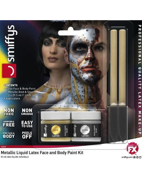 Maquillaje látex líiquido metálico