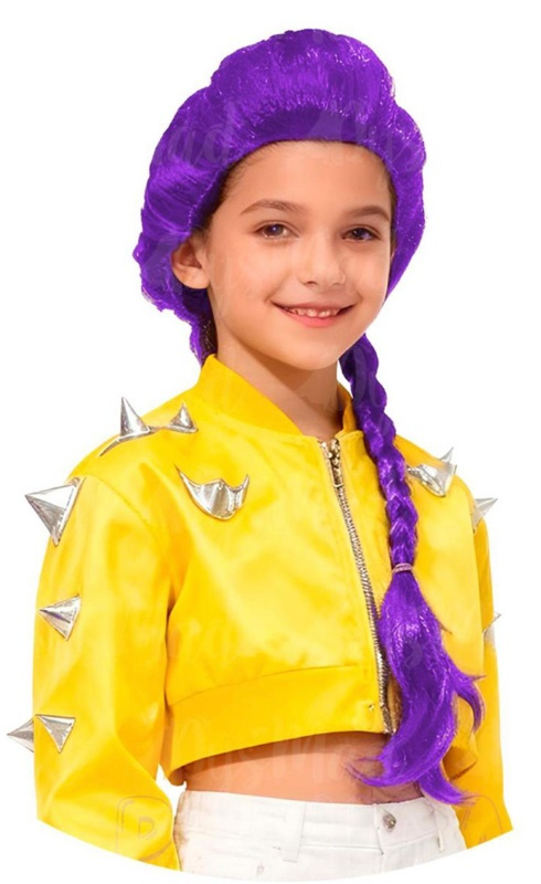 Peluca KPOP morada infantil