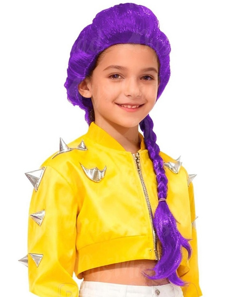 Peluca KPOP morada infantil
