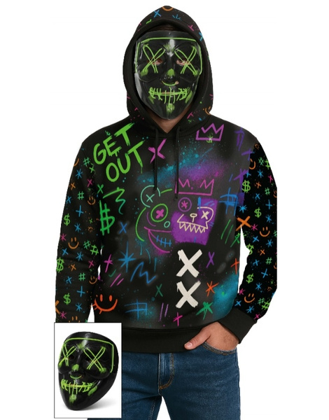 Sudadera Graffiti Capucha y Máscara AD