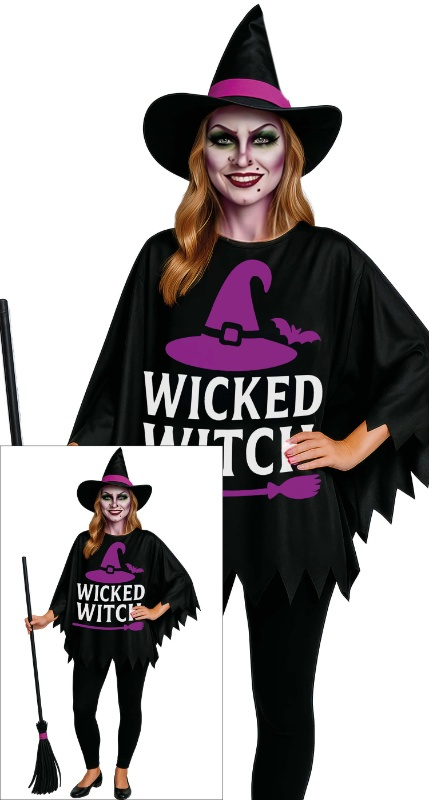 Disfraz Poncho Bruja Buena AD