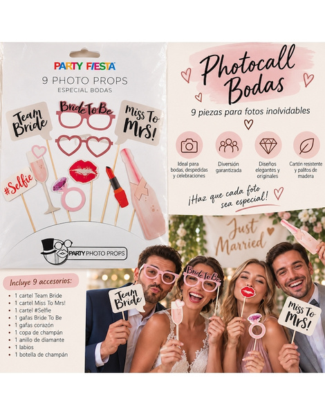 Photocall especial Bodas 9 piezas