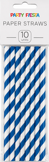 Blister 10 Cañitas papel azul