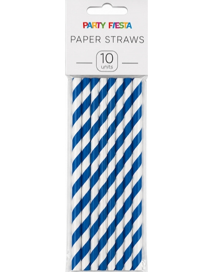 Blister 10 Cañitas papel azul