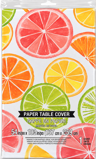 Mantel Citrus papel 137x259 cms.
