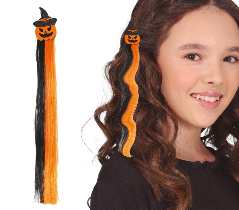Mechón Calabaza Naranja/Negro 40 cm