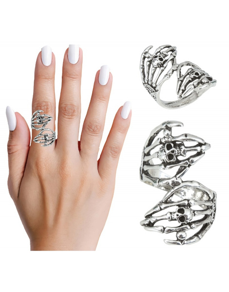 Anillo Manos Esqueleto Metal
