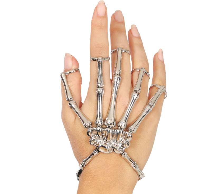 Pulsera con anillos esqueleto metal