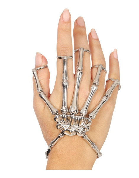 Pulsera con anillos esqueleto metal