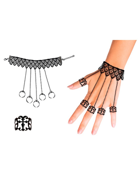 Pulsera Con Anillos Gotica, Metalico