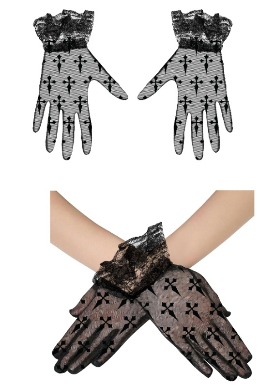 Guantes Calado Cruz Negro 22 CM
