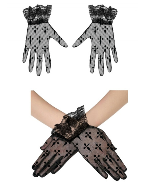 Guantes Calado Cruz Negro 22 CM