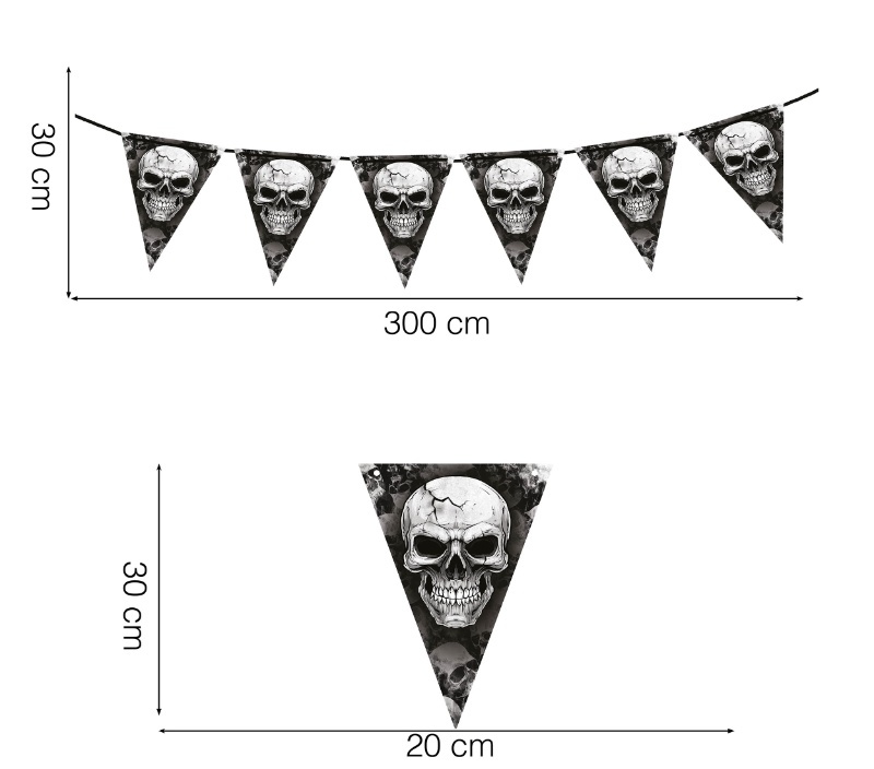 Gallardete Calaveras 300x20x30 cm papel