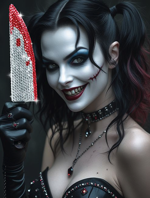 Cuchillo Ensangrentado Brillantes 38Cm