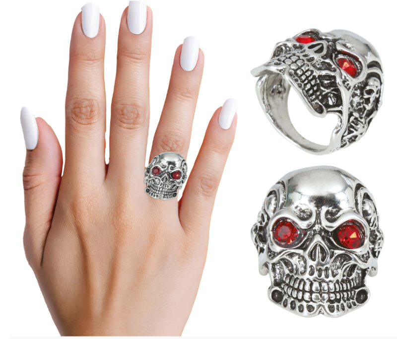 Anillo calavera metal, 3 cms