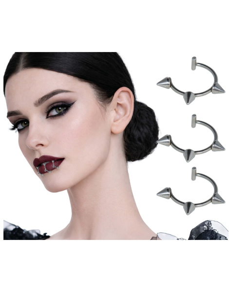 3 piercings gotico, metal