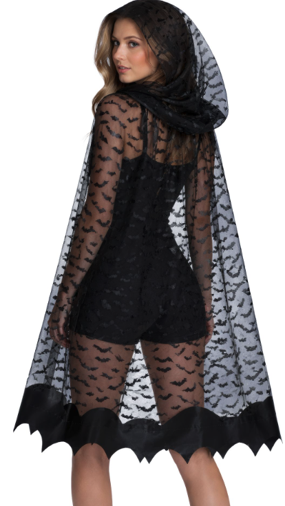 Capa transparente murcielagos, 135 cm AD
