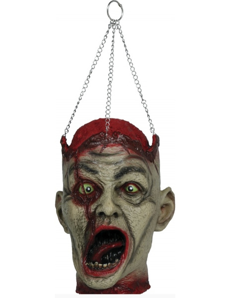 Cabeza colgante con cadenas, latex 27 cm