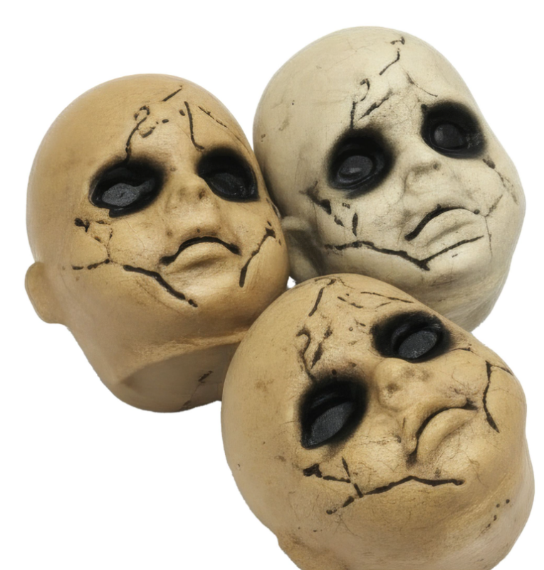 Set 3 Cabezas De Niños Terror PVC