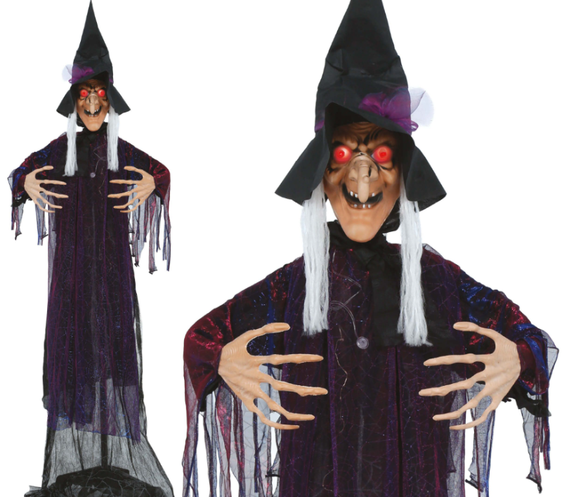Bruja malefica con pie, luz y sonido