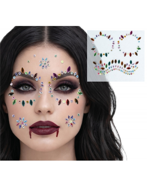 Joyas faciales adhesivas multicolores