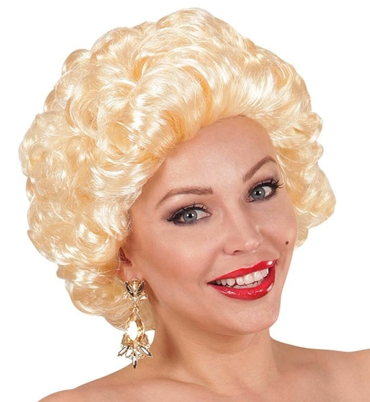 Peluca Diva Del Cine rubia en caja