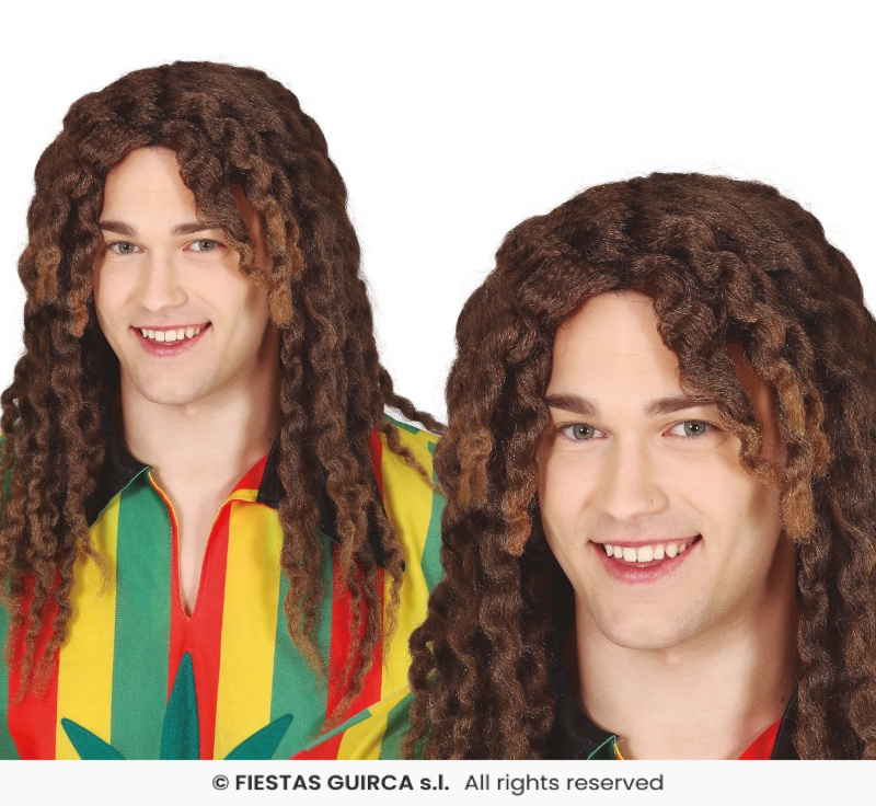 Peluca Rasta castaña extra