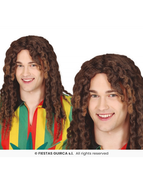 Peluca Rasta castaña extra