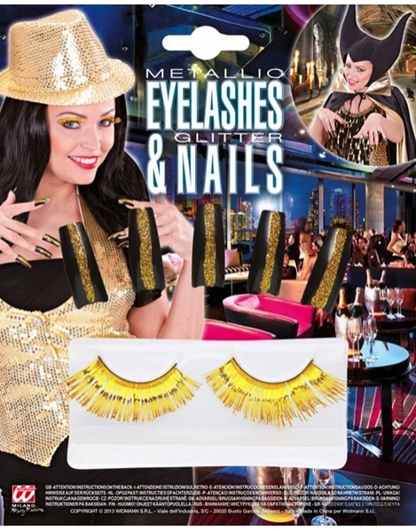 Set Pestañas+Uñas metalizadas Colores