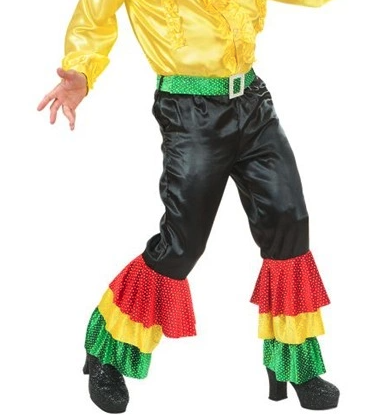 Pantalon Raso Con 3 Volantes y Cinturon