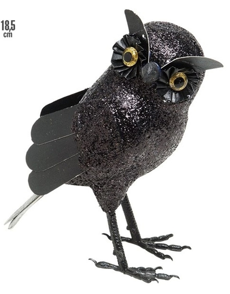 Buho negro decoracion 18,5CM