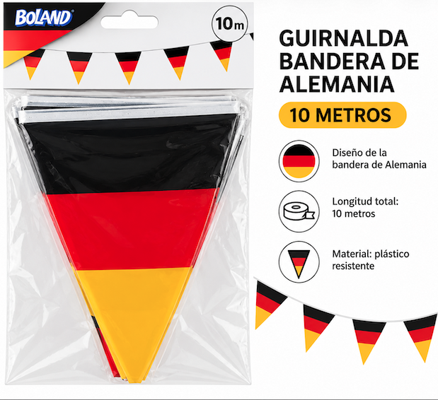 Guirnalda banderin Alemania plastic 10M