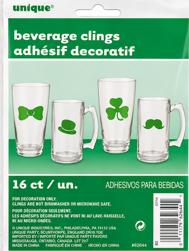 16 Adhesivos para Bebidas San Patricio