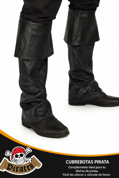 Cubrebotas negro tipo Pirata adulto