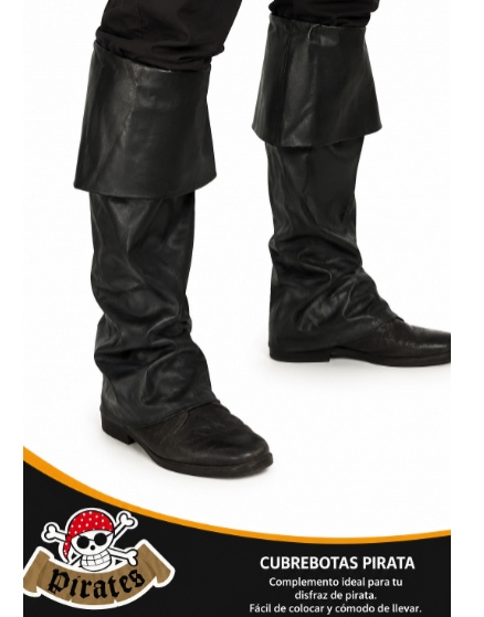 Cubrebotas negro tipo Pirata adulto