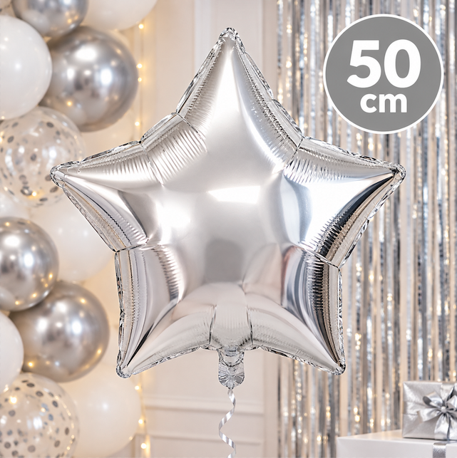 Globo Foil Estrella plata 50 cms