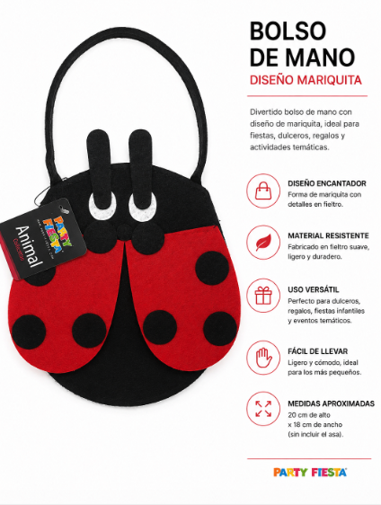 Bolso de mano  Mariquita en fieltro