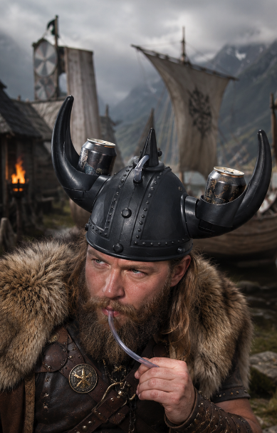 Casco Vikingo Cuernos porta Bebidas