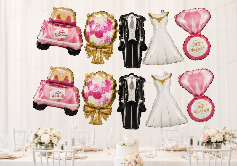2 Guirnaldas Globos Boda 94X32cm