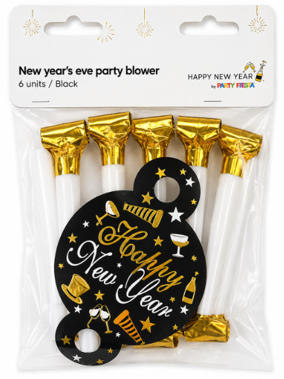6 Espantasuegras Negras Happy New Year