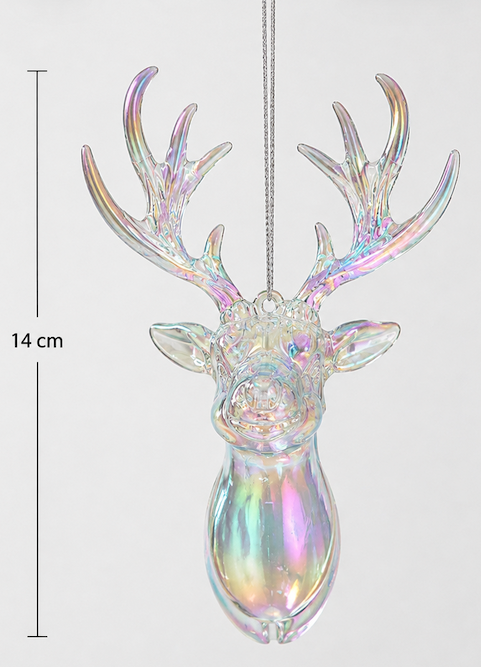 Cabeza Reno Iridiscente 14 Cms