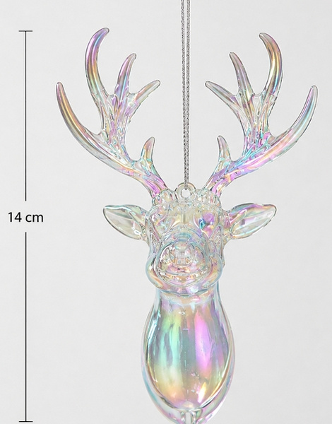 Cabeza Reno Iridiscente 14 Cms