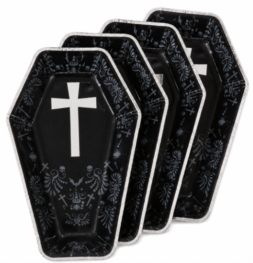 4 Bandejitas ataud Victoriano 23 Cms