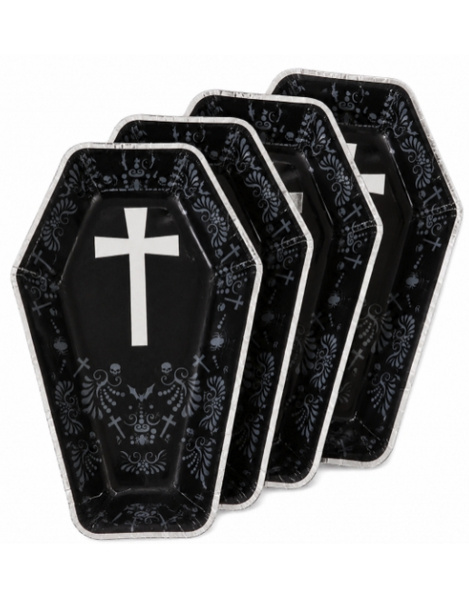 4 Bandejitas ataud Victoriano 23 Cms