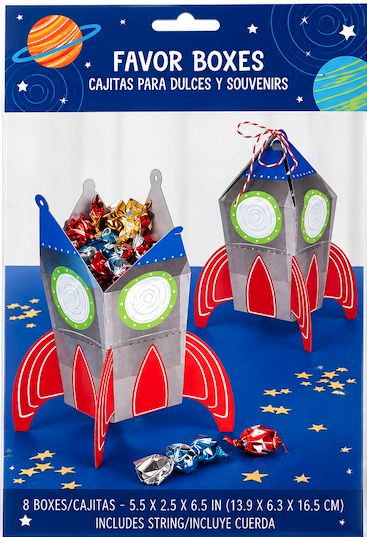 8 Cajitas Regalo Fiesta Espacio 8 und