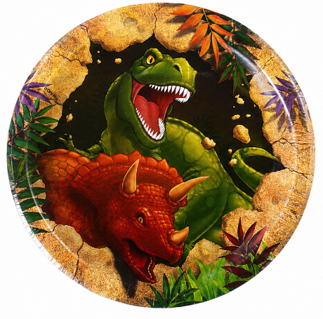 8 Platos Dinosaurio 18 cms