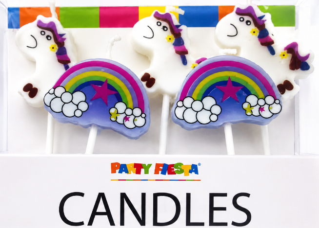 Set 5 Velas Unicornio