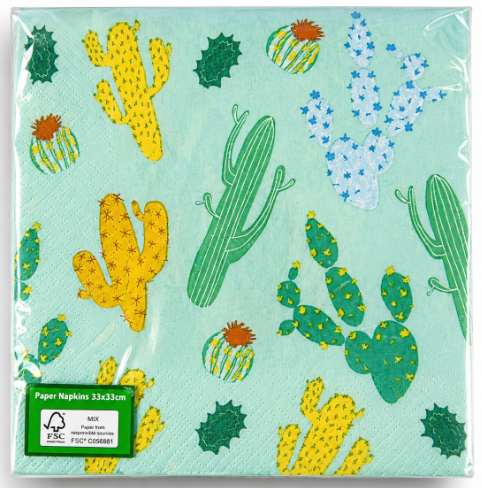 20 Servilletas Cactus 33 cm